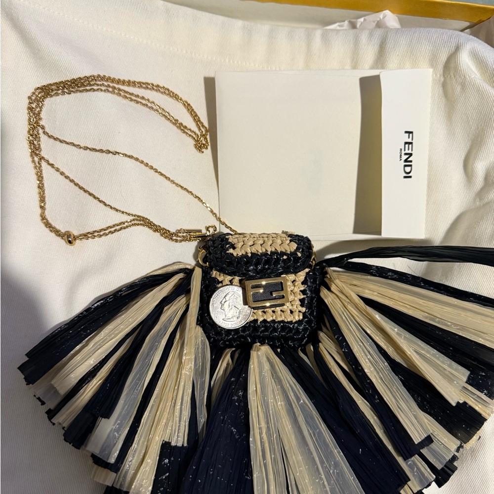 Fendi Black and Tan Fringe Mini Bag - Picture 9 of 10